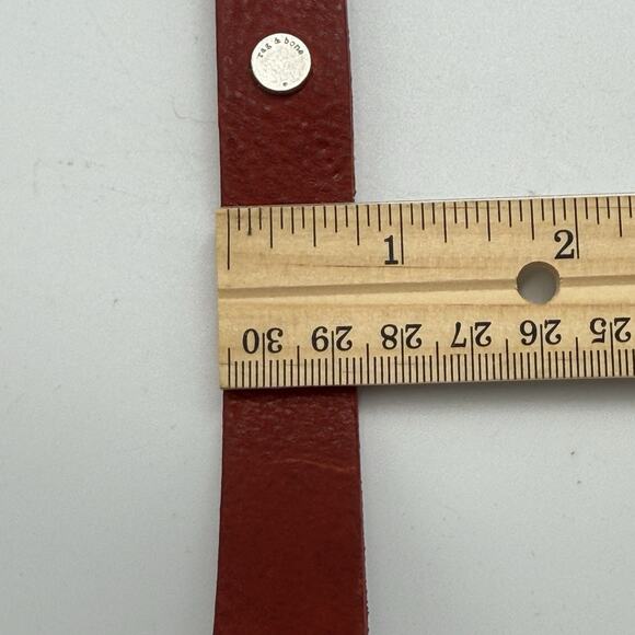 Rag & Bone RED Leather Jet Skinny Belt Logo SIZE SMALL (31-35") Womens England - Picture 7 of 9